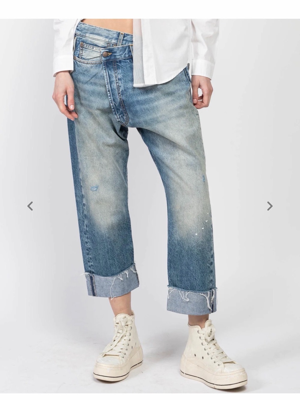 R13 Blue Denim Jeans with Contrast Stitching